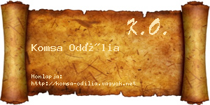 Komsa Odília névjegykártya